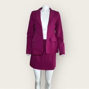 NWOT | Band of Free | 2-Piece Blazer/Skirt Combo | Raspberry | PTP 19 | Med??